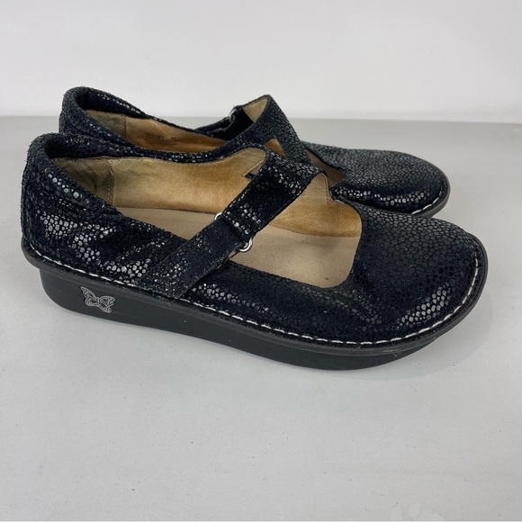 Alegria Dayna Black Dottie Mary Jane Shoes Women's Size 40 Leather Comfort Shoes - Picture 4 of 9